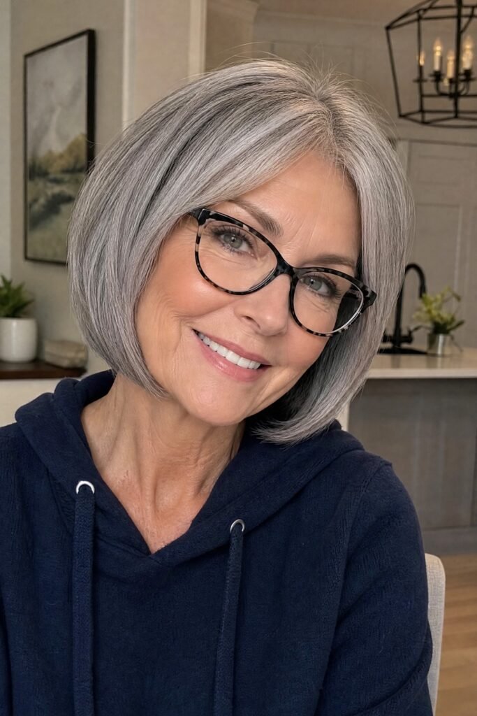 Sleek Center-Parted Bob with Soft Curves