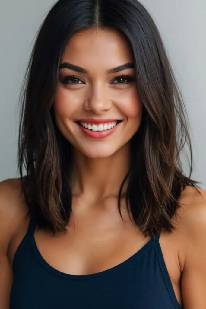 Sleek Dark Brunette Lob