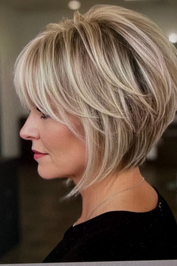 Sleek Inverted Bob with Highlights