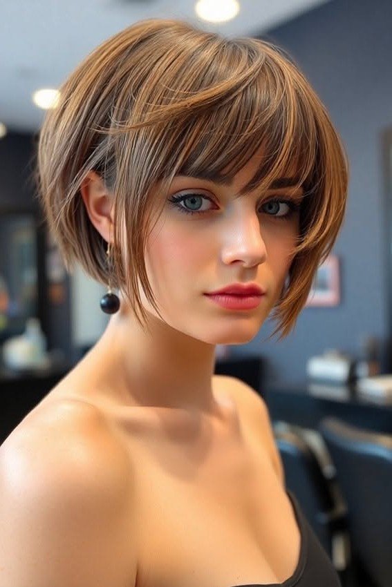 Sleek Layered Bob with Defined Front Strands