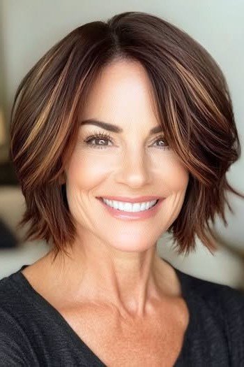 Sleek Layered Bob with Face-Framing Tones