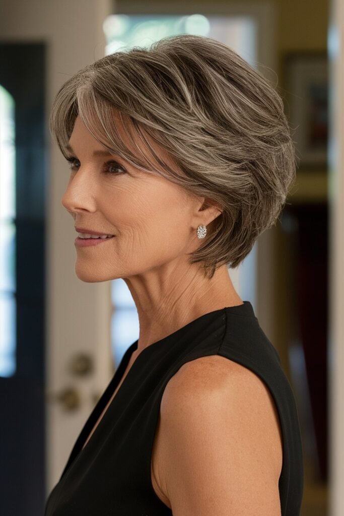 Sleek Layered Bob with Side Part
