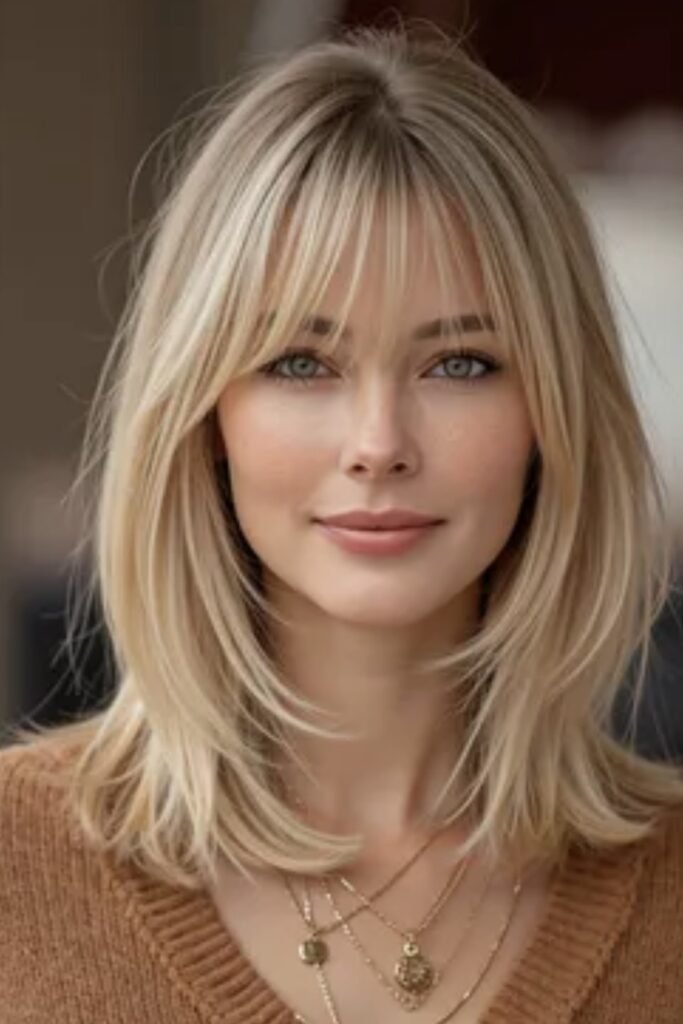 Sleek Layered Bob with Wispy Curtain Bangs