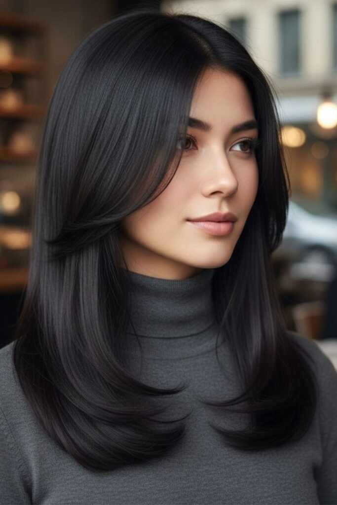 Sleek Long Hair with Subtle Face-Framing Layers