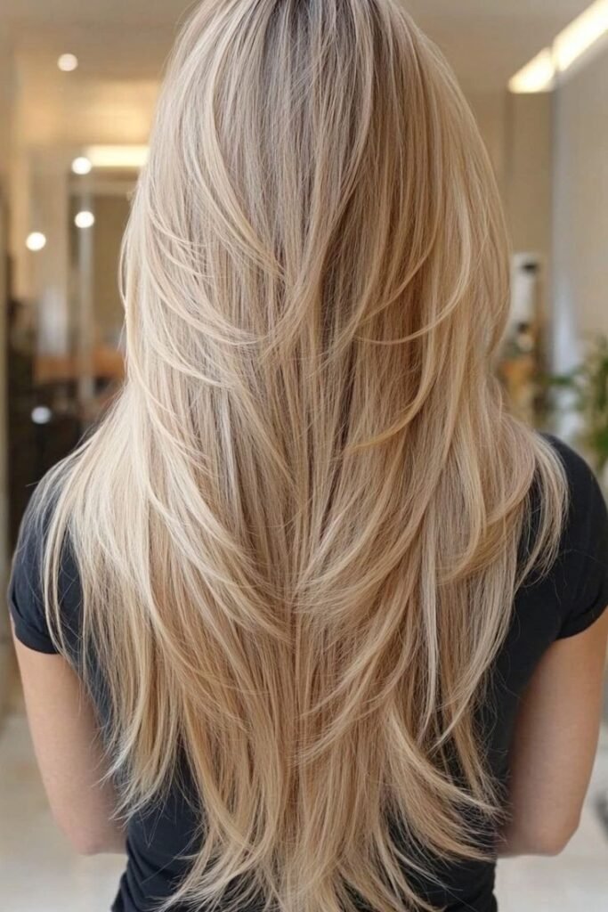 Sleek Long Layered Hair with Subtle Internal Texture