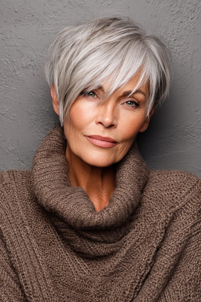 Sleek Wispy Pixie with Side-Swept Bangs