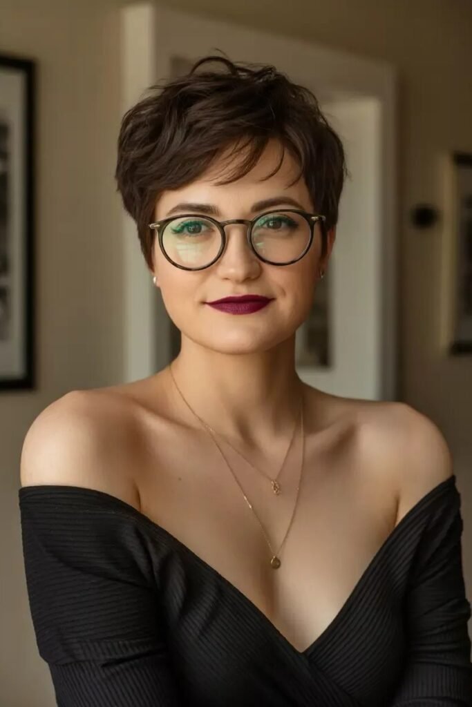 Soft Cropped Pixie with Textured Bangs
