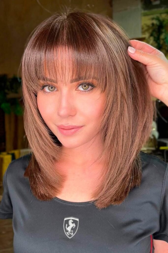 Soft Layered Bob with Curtain Bangs