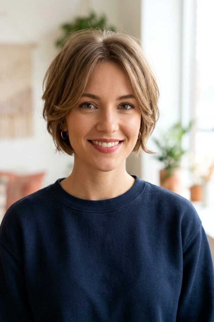 Soft Layered Bob with Face-Framing Bangs