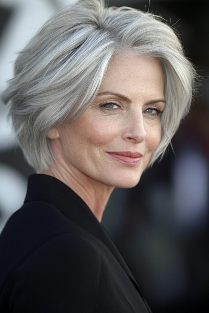 Soft Layered Bob with Natural Volume