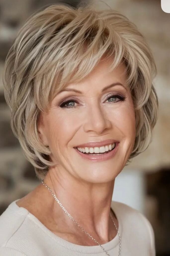 Soft Layered Bob with Side-Swept Bangs