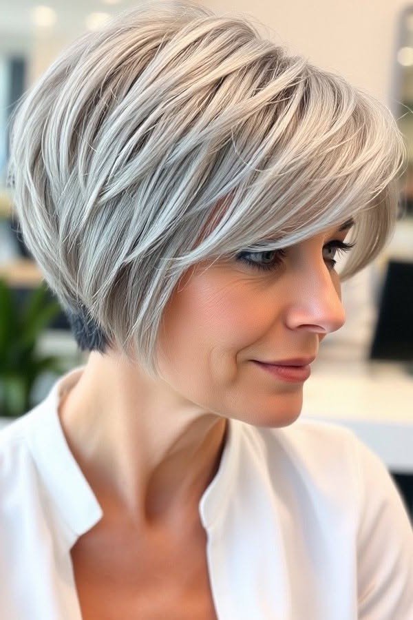 Soft Layered Bob with Texturized Ends