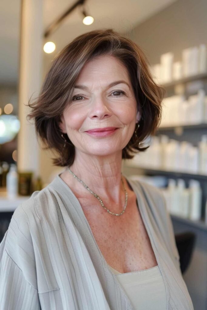 Soft Layered Bob with Wispy Bangs