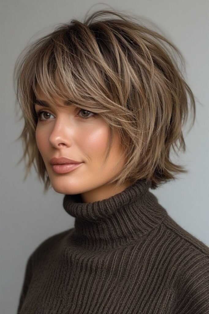 Soft Layered Bob with Wispy Bangs