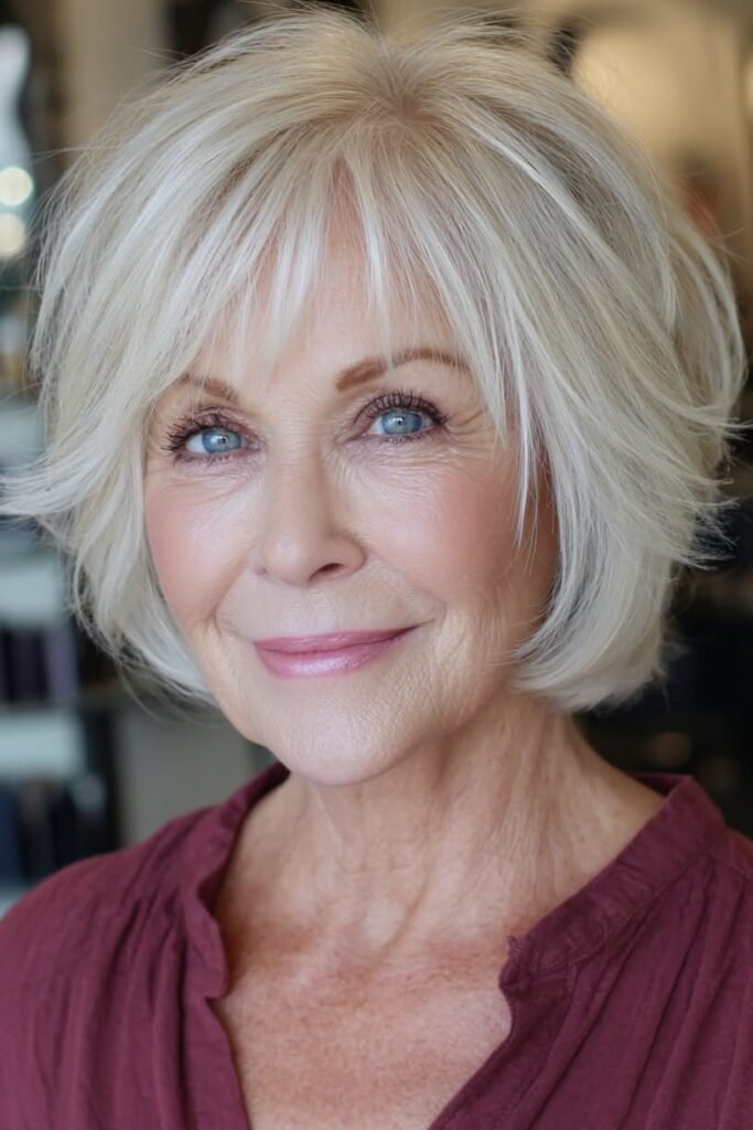 Soft Layered Bob with Wispy Bangs