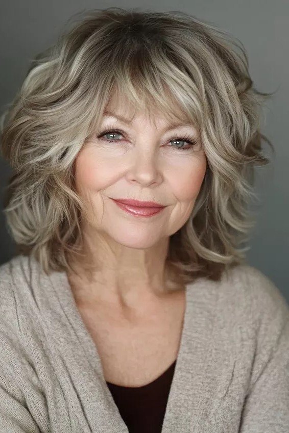 Soft Layered Bob with Wispy Curtain Bangs