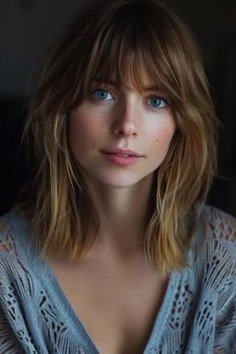 Soft Layered Cut with Curtain Bangs