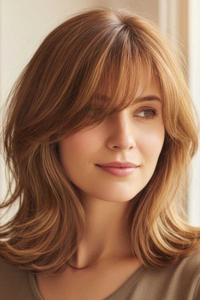 Soft Layered Cut with Subtle Curtain Bangs