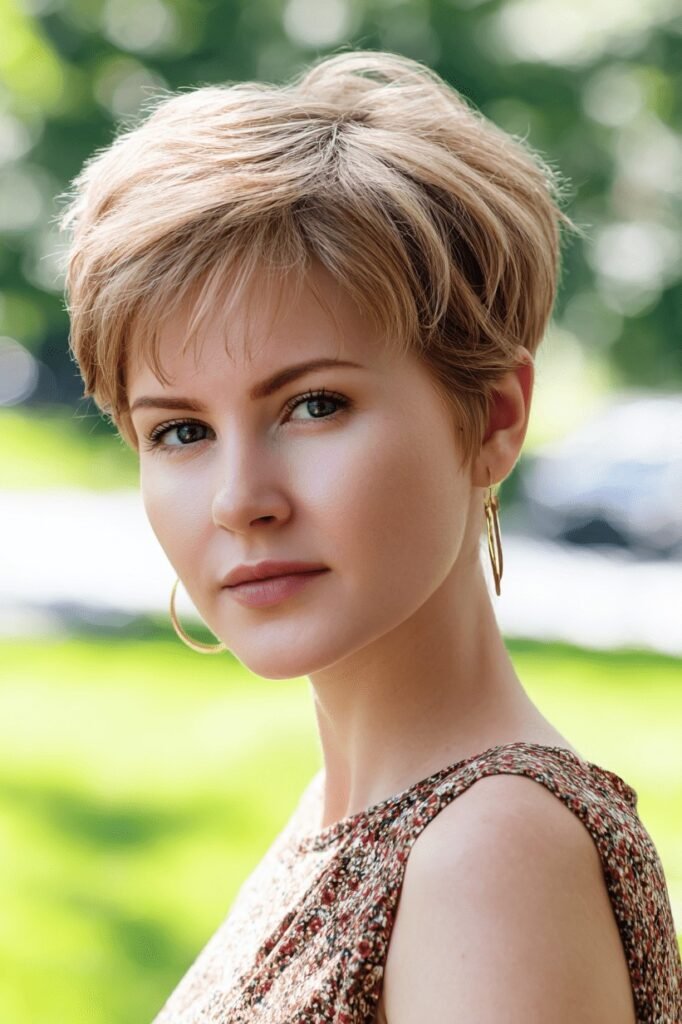 Soft Pixie Cut with Side-Swept Bangs