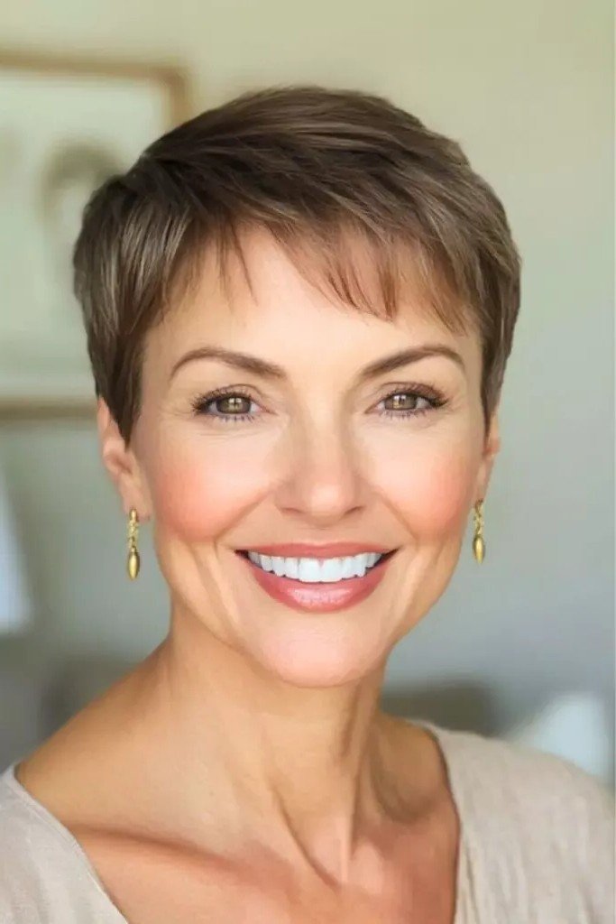 Soft Pixie Cut with Subtle Wispy Bangs