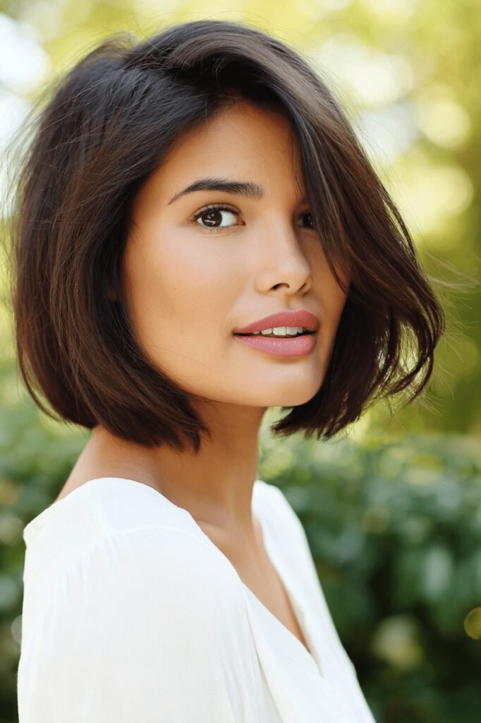 Soft Textured Bob with Deep Side Part