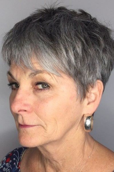 Soft Textured Grey Pixie Cut