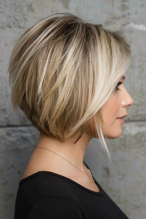 Soft Textured Layered Bob with Waves