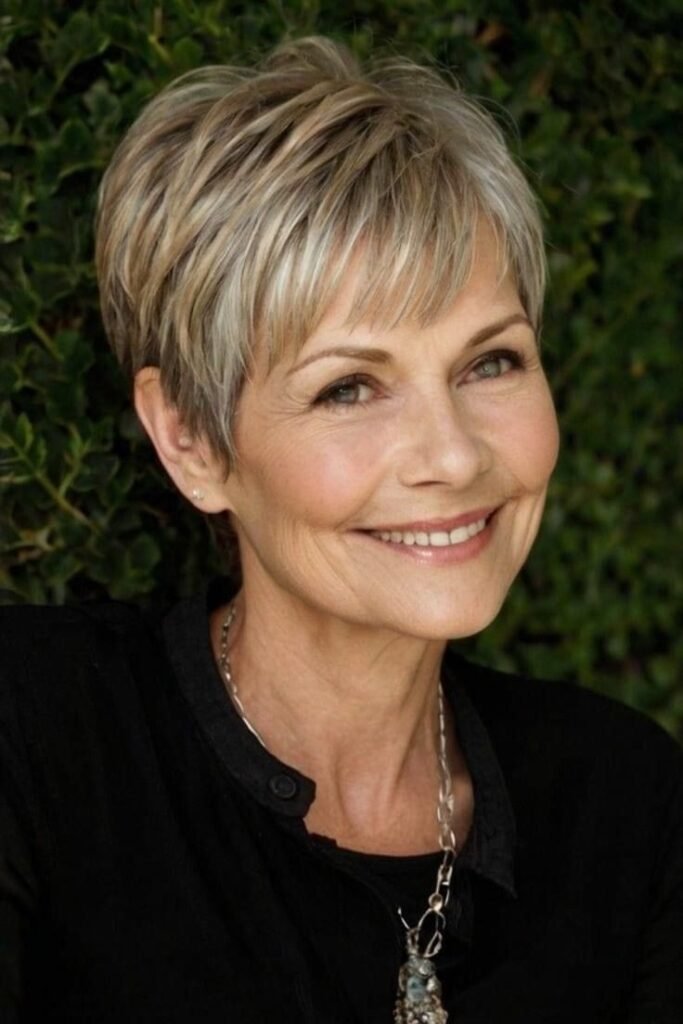 Soft Textured Pixie with Subtle Highlights