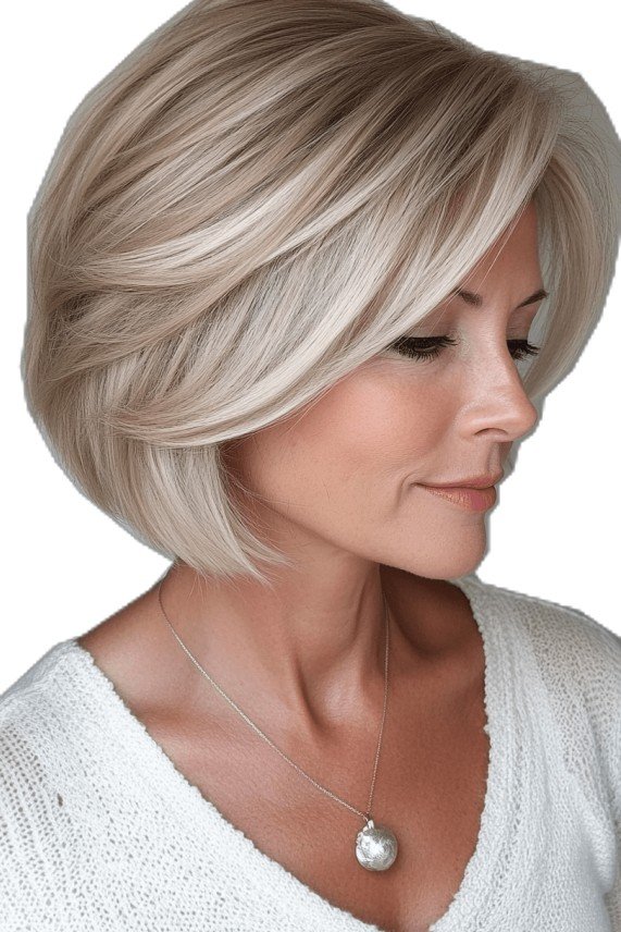 Soft Voluminous Blonde Bob with Subtle Layers