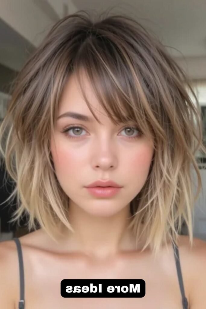Soft Wavy Bob with Layered Fringe