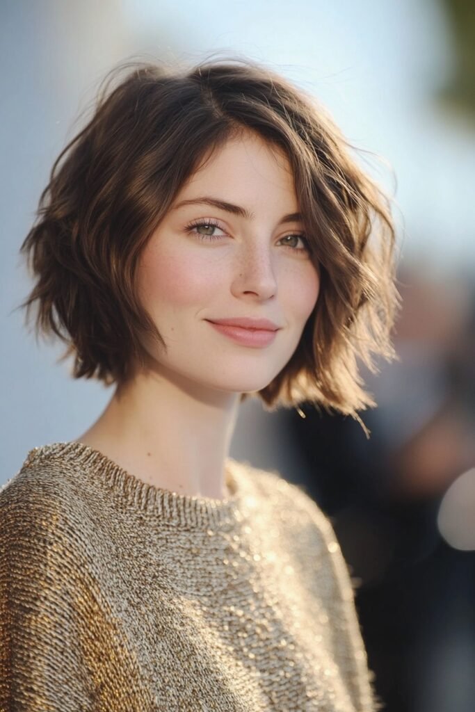  Soft Wavy Bob with Subtle Layers