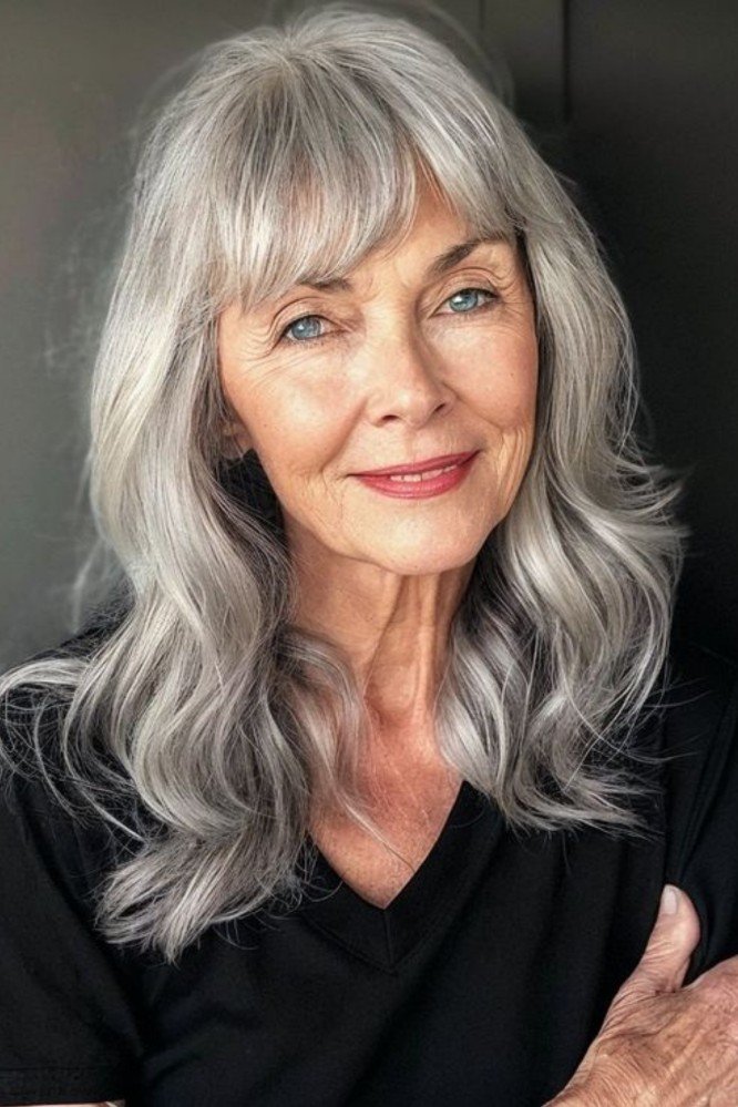 Soft Wavy Long Cut with Wispy Bangs