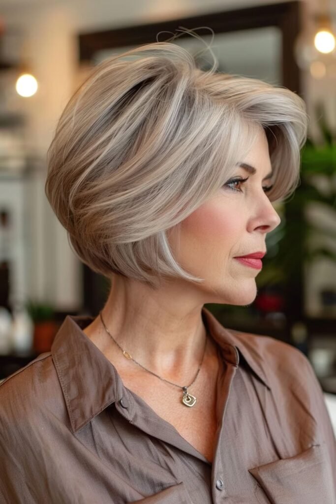 Sophisticated Angled Bob with Volume