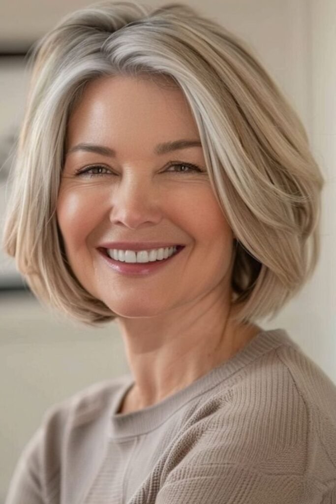Sophisticated Blonde Bob with Volume