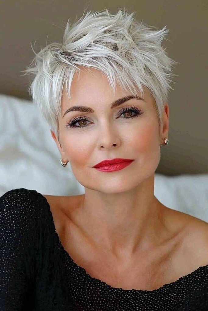 Spiky Silver Pixie Cut