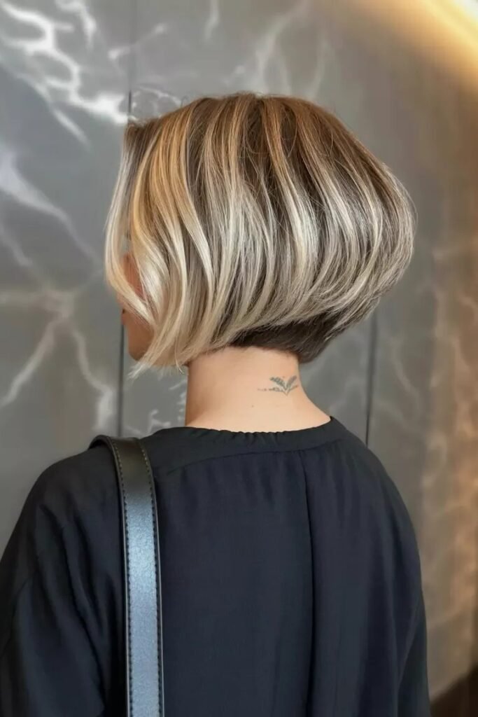 Stacked A-Line Bob with Root Melt