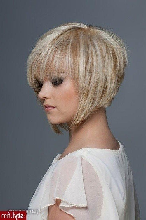 Stacked Inverted Bob with Side-Swept Bangs