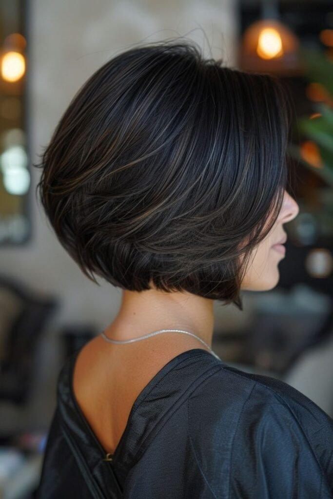 Stacked Layered Bob with Soft Highlights
