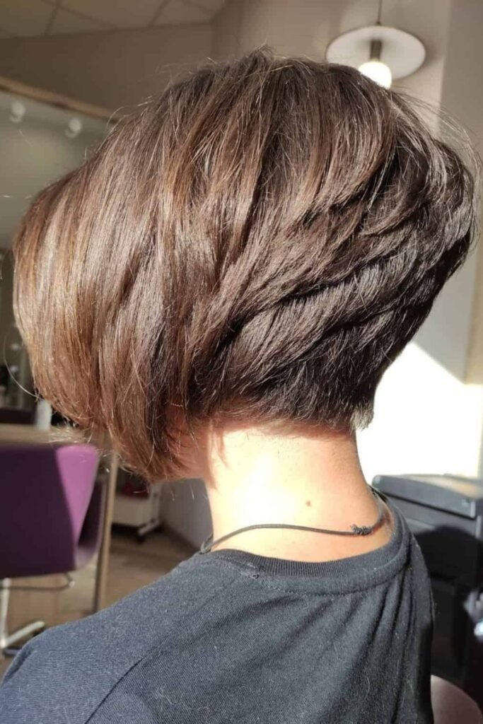 Stacked Layered Bob with Tapered Nape