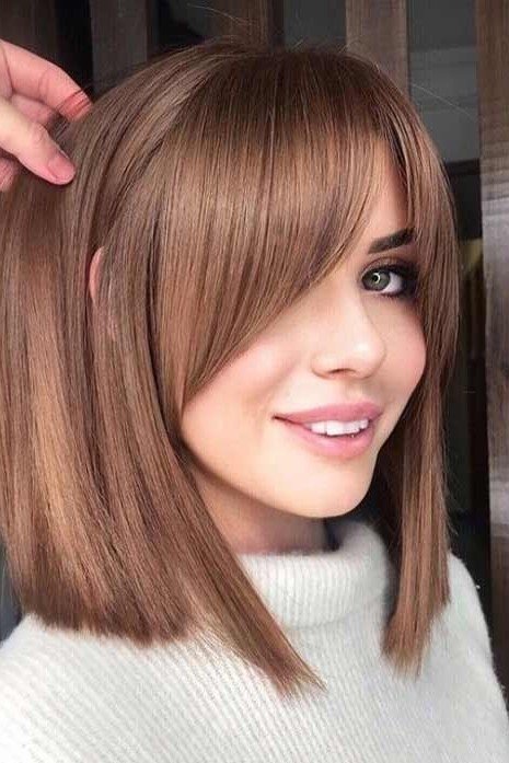 Straight Blunt Bob with Side-Swept Bangs