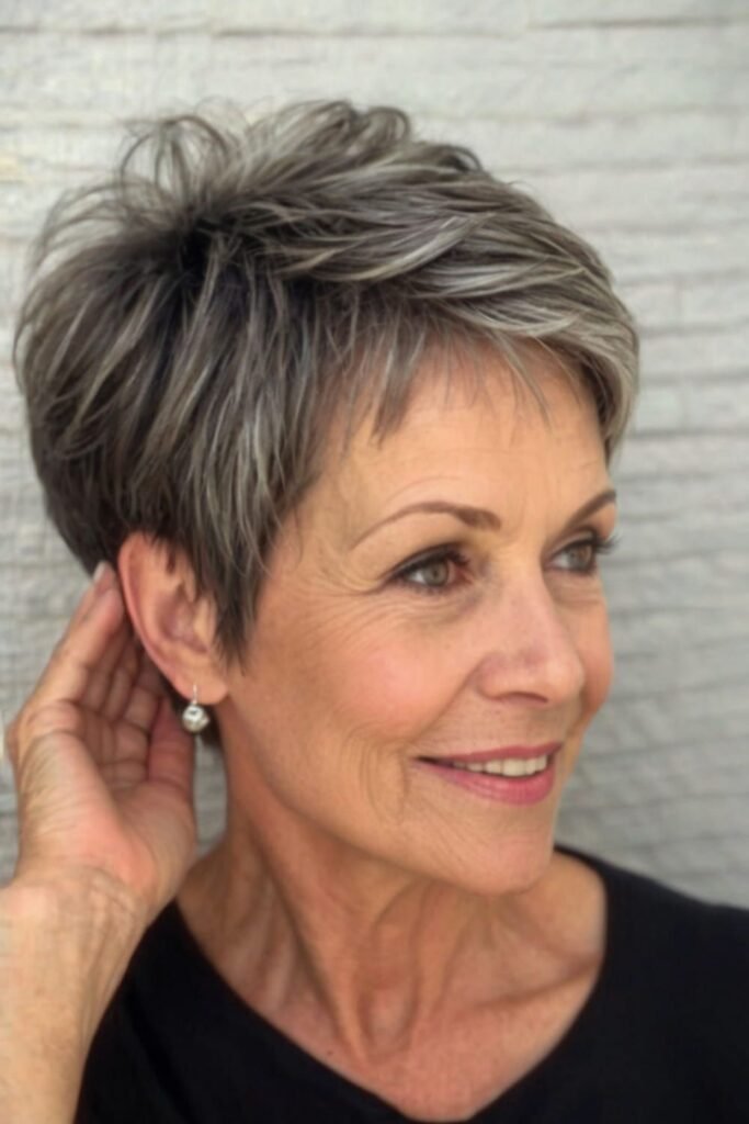 Tapered Pixie with Voluminous Crown