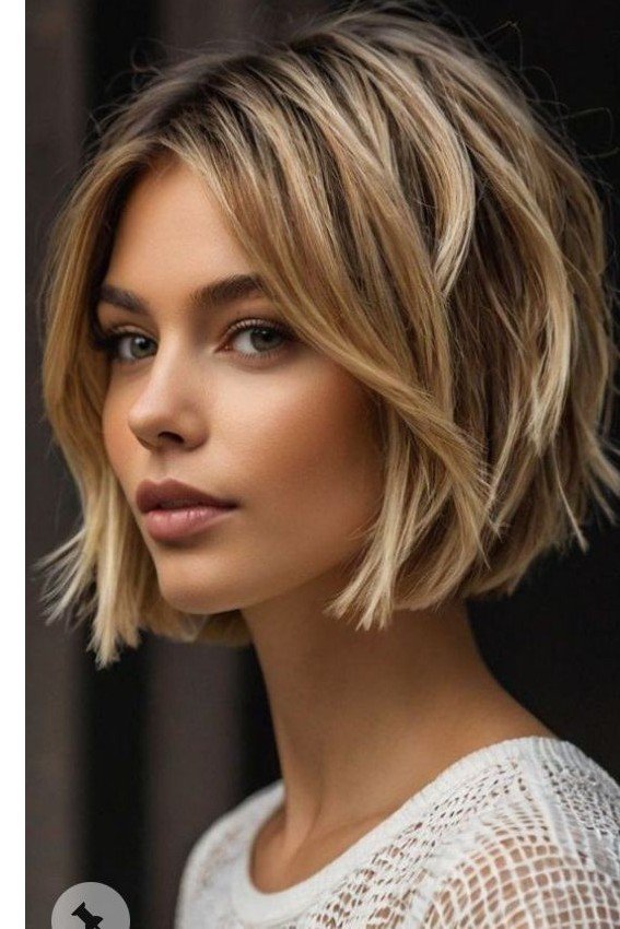 Textured Blonde Beach Wave Bob