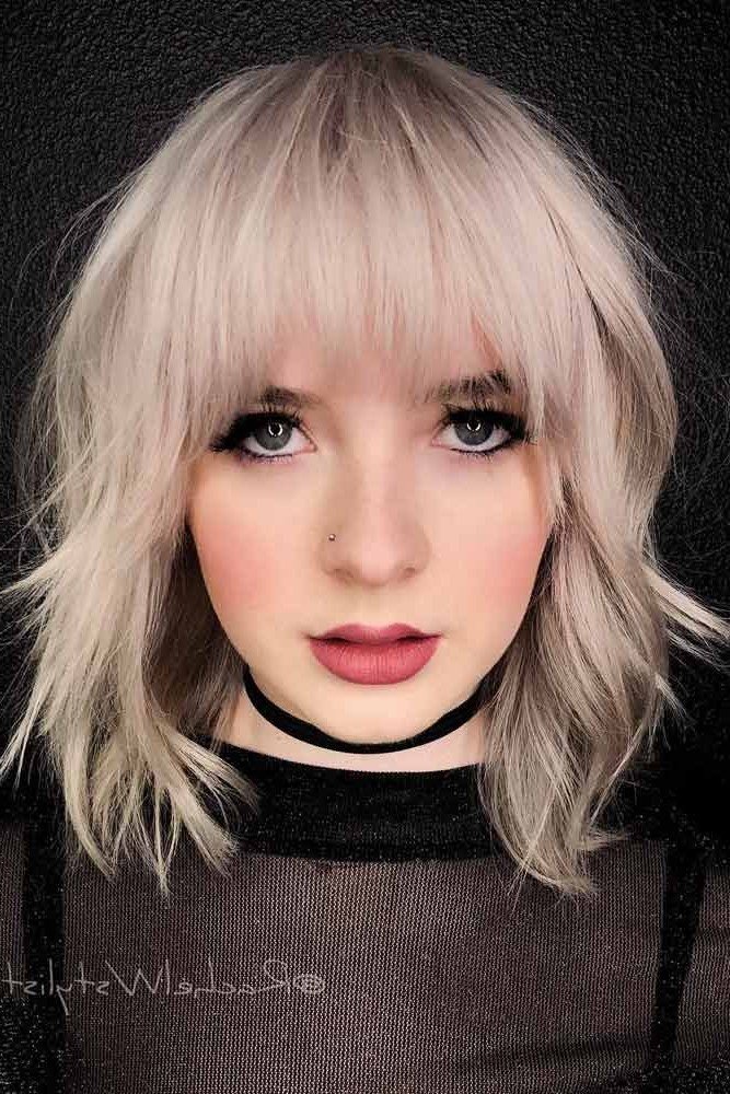 Textured Bob with Curtain Bangs