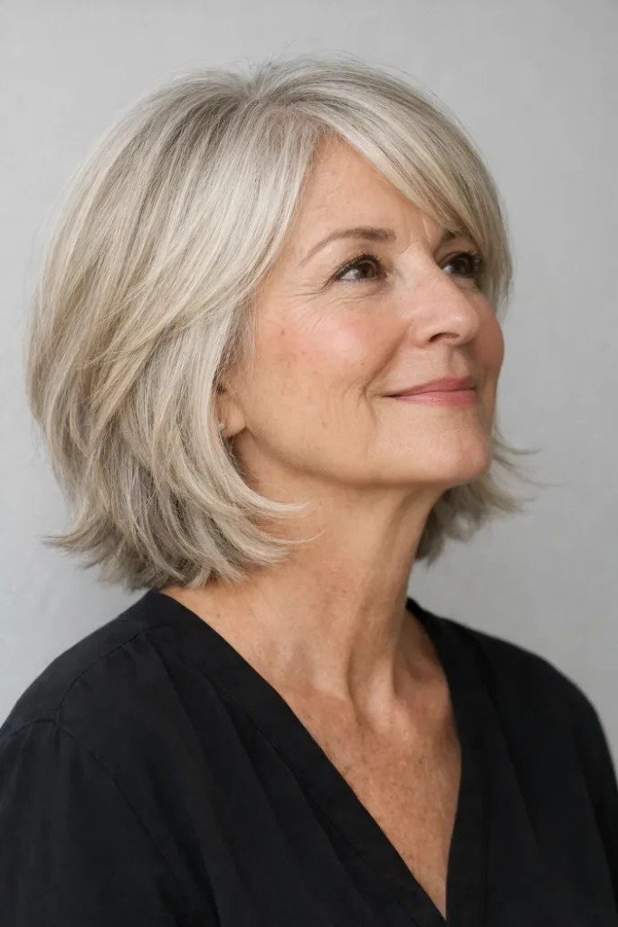 Textured Bob with Curtain Bangs (Alternate)