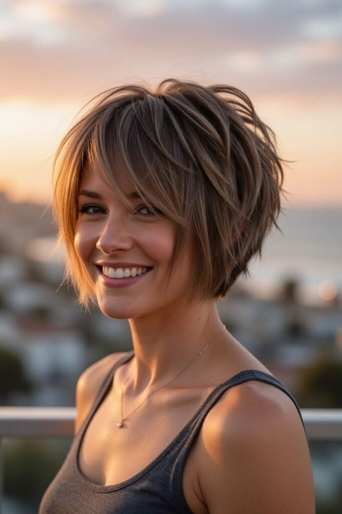 Textured Bob with Curtain Bangs (Alternate)