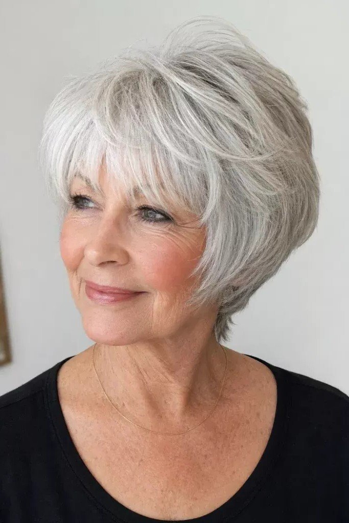 Textured Bob with Curtain Bangs