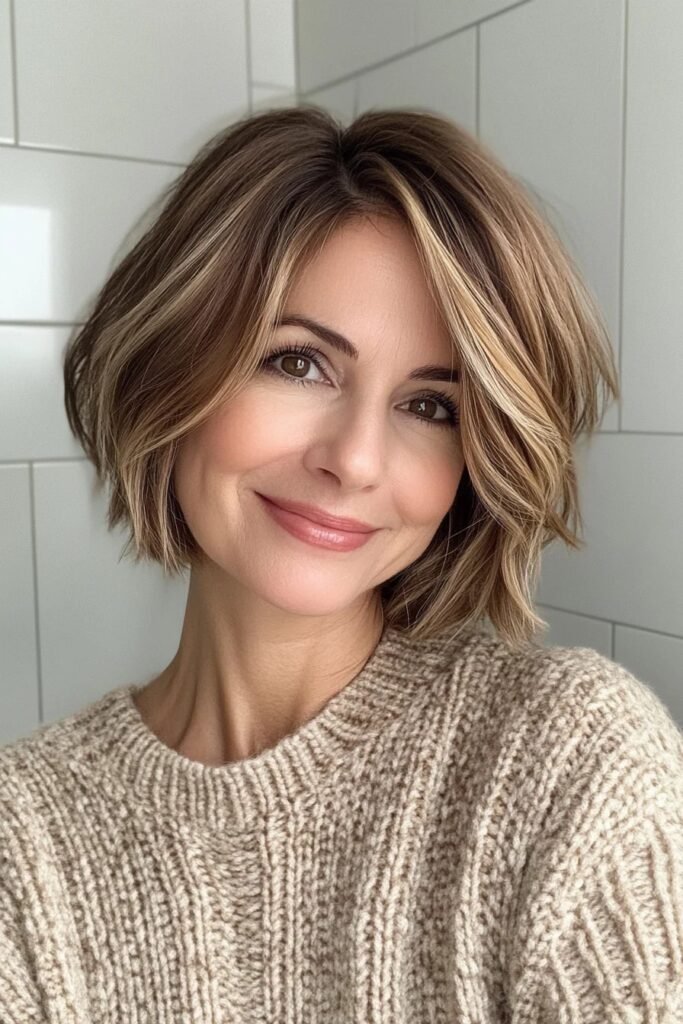 Textured Bob with Highlights