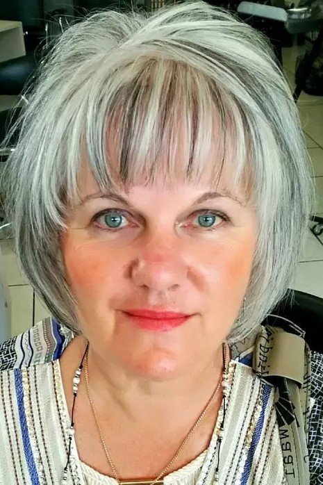 Textured Bob with Straight Bangs
