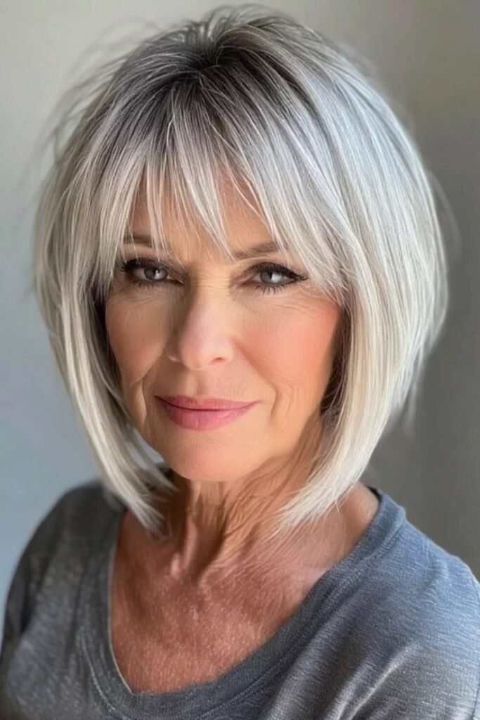 Textured Inverted Bob with Piecey Bangs