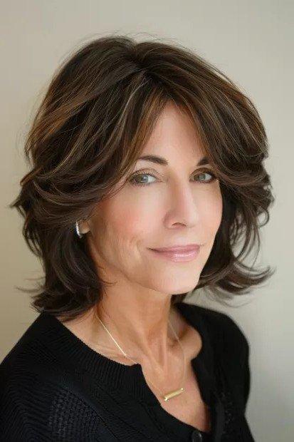 Textured Layered Bob with Piecey Ends